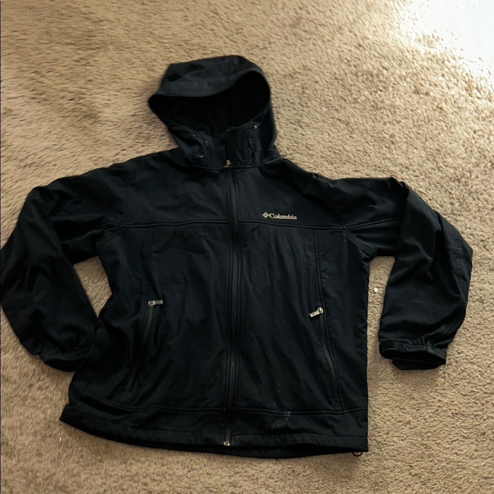 Columbia Men's Dark Hooded Raincoat